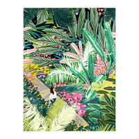 Bohemian Jungle, Tropical Botanical Nature Illustration, Forest Solo Travel Plants Painting (Print Only)