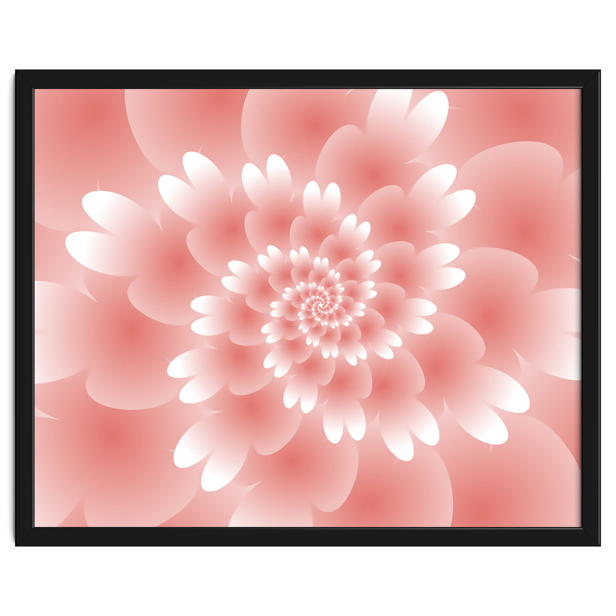 Abstract Orange Spiral Feather 3D ART