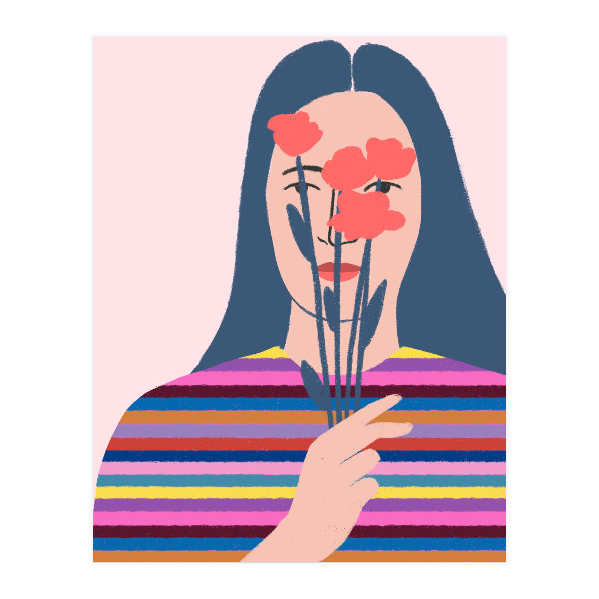 Girl With Flowers (Print Only)