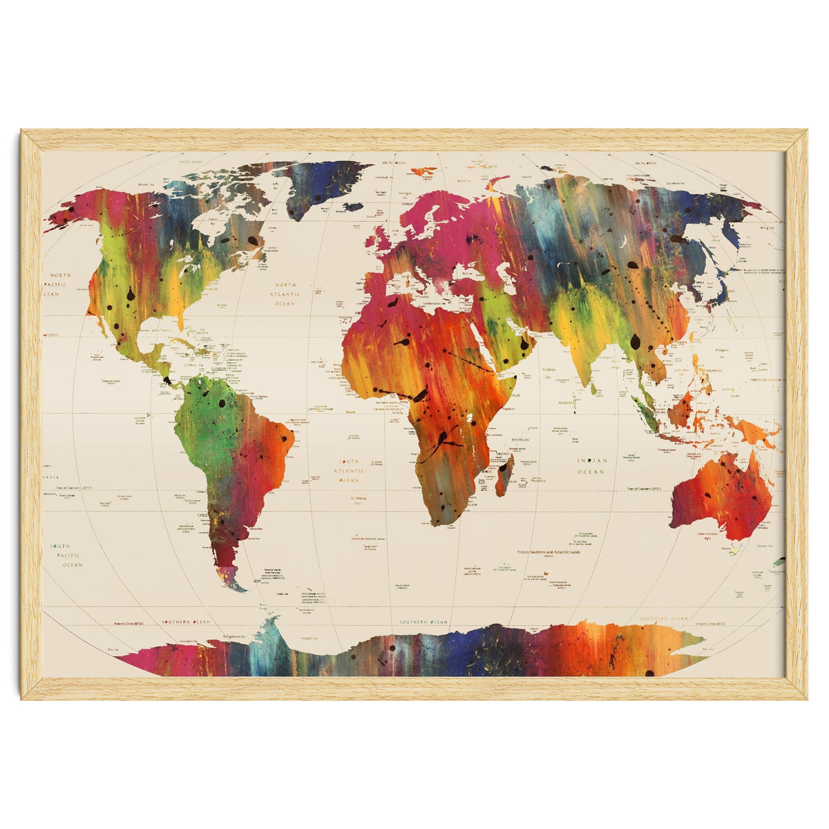 ALLOVER THE WORLD-Painted map