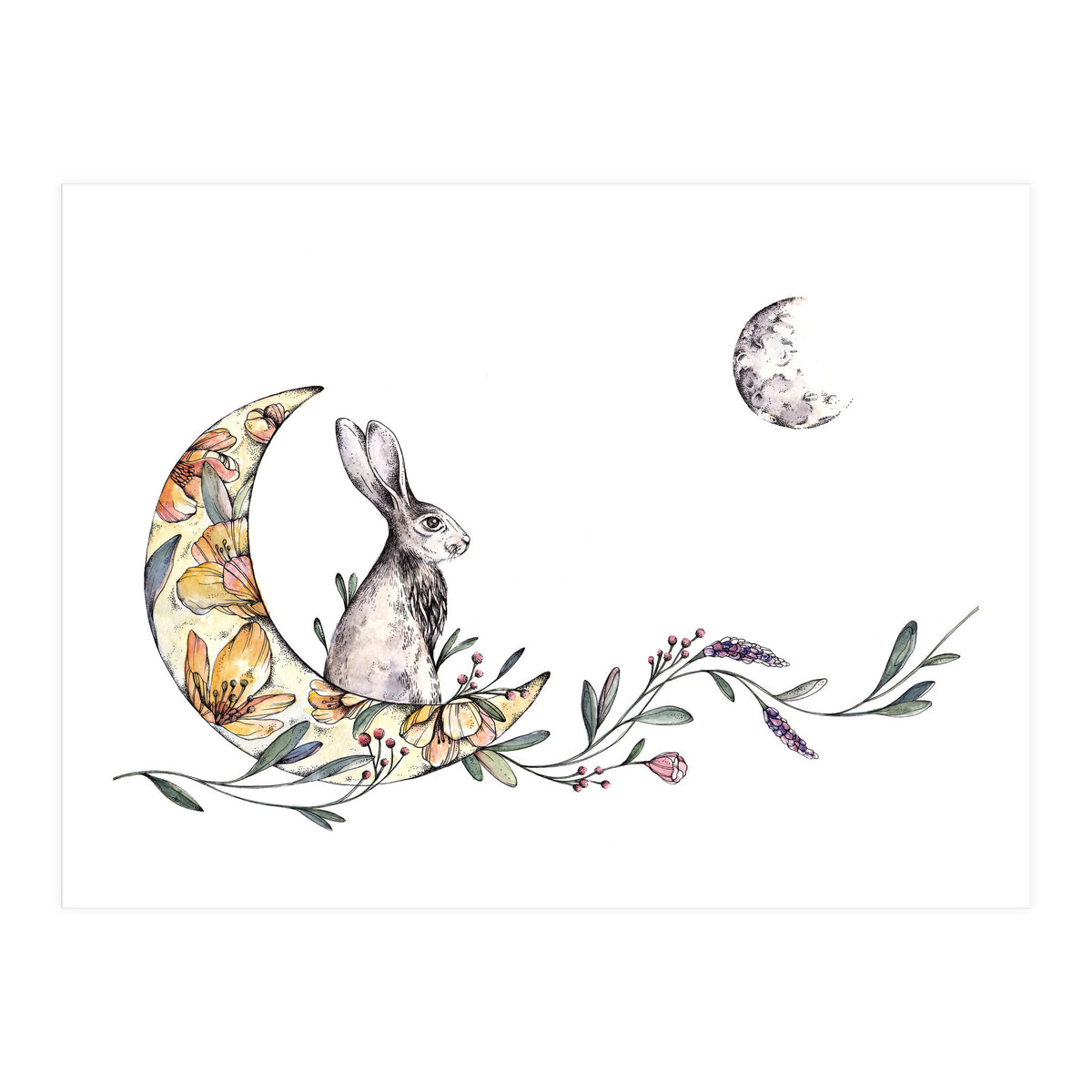 Bunny on the Moon  (Print Only)