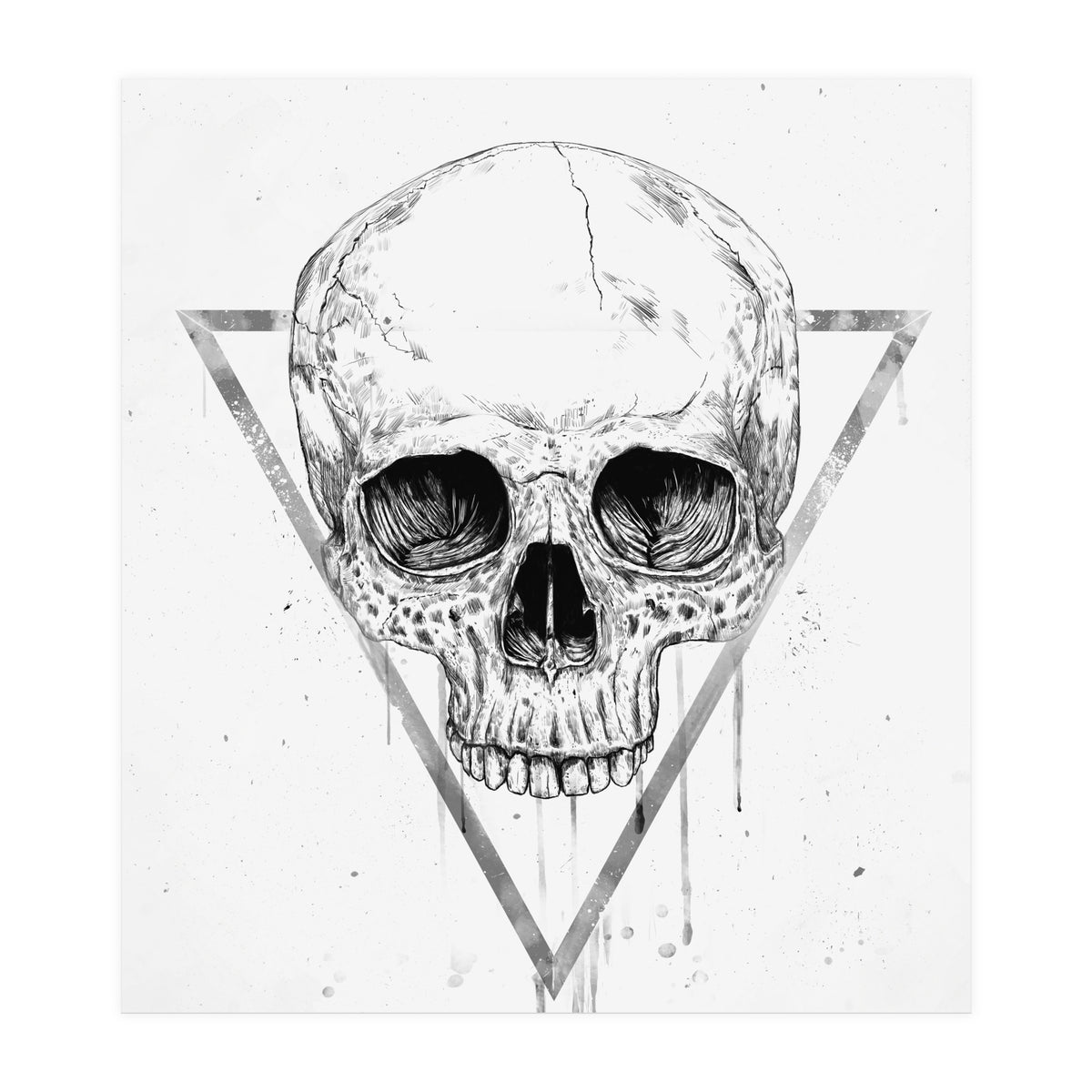 Skull In A Triangle (bw) (Print Only)