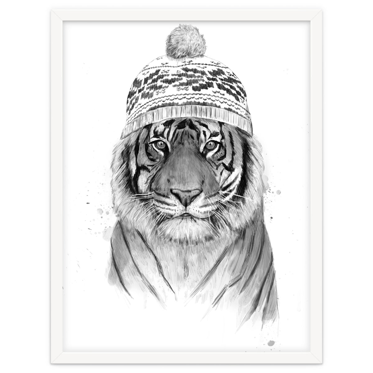 Siberian tiger (bw)