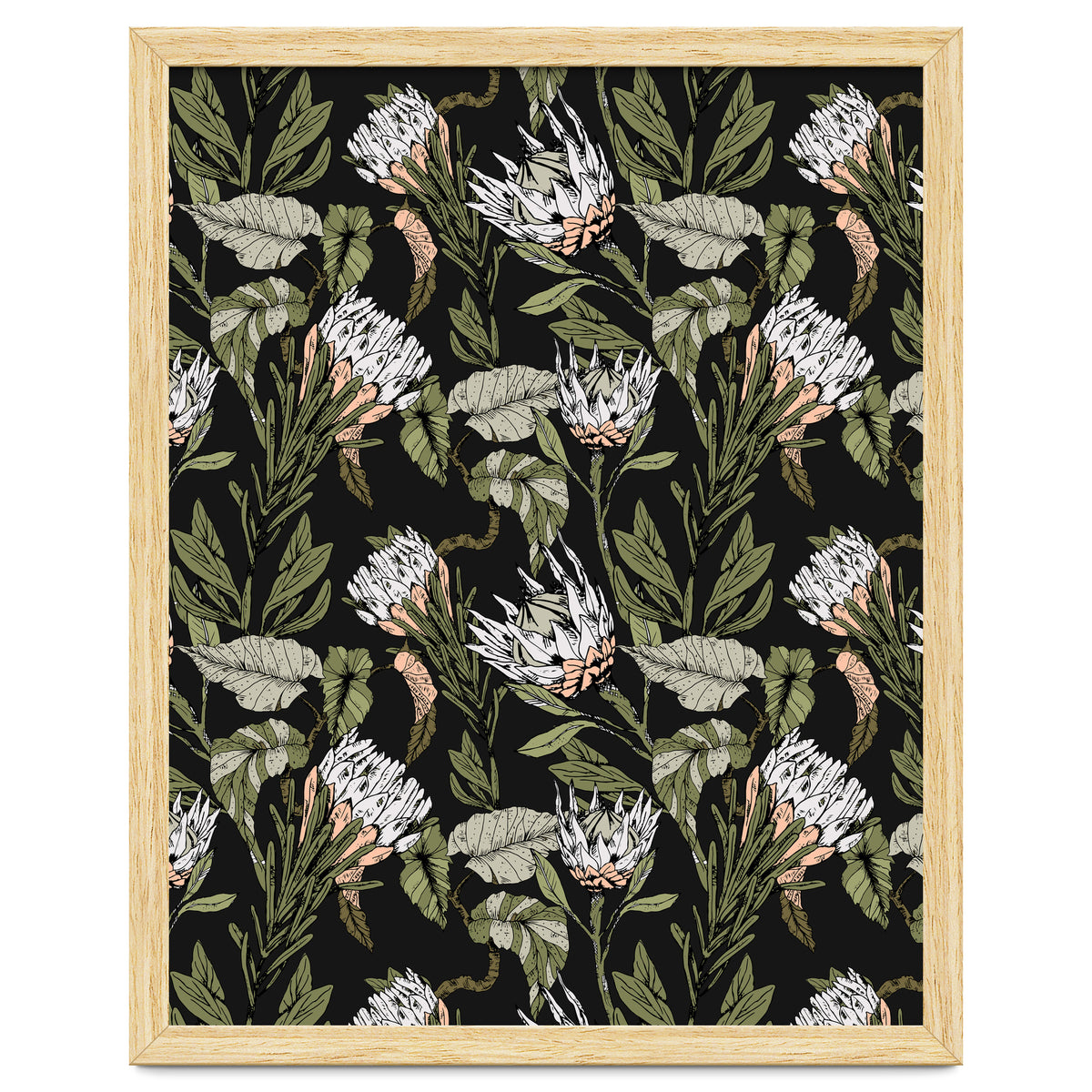 Dark pattern botanical boho