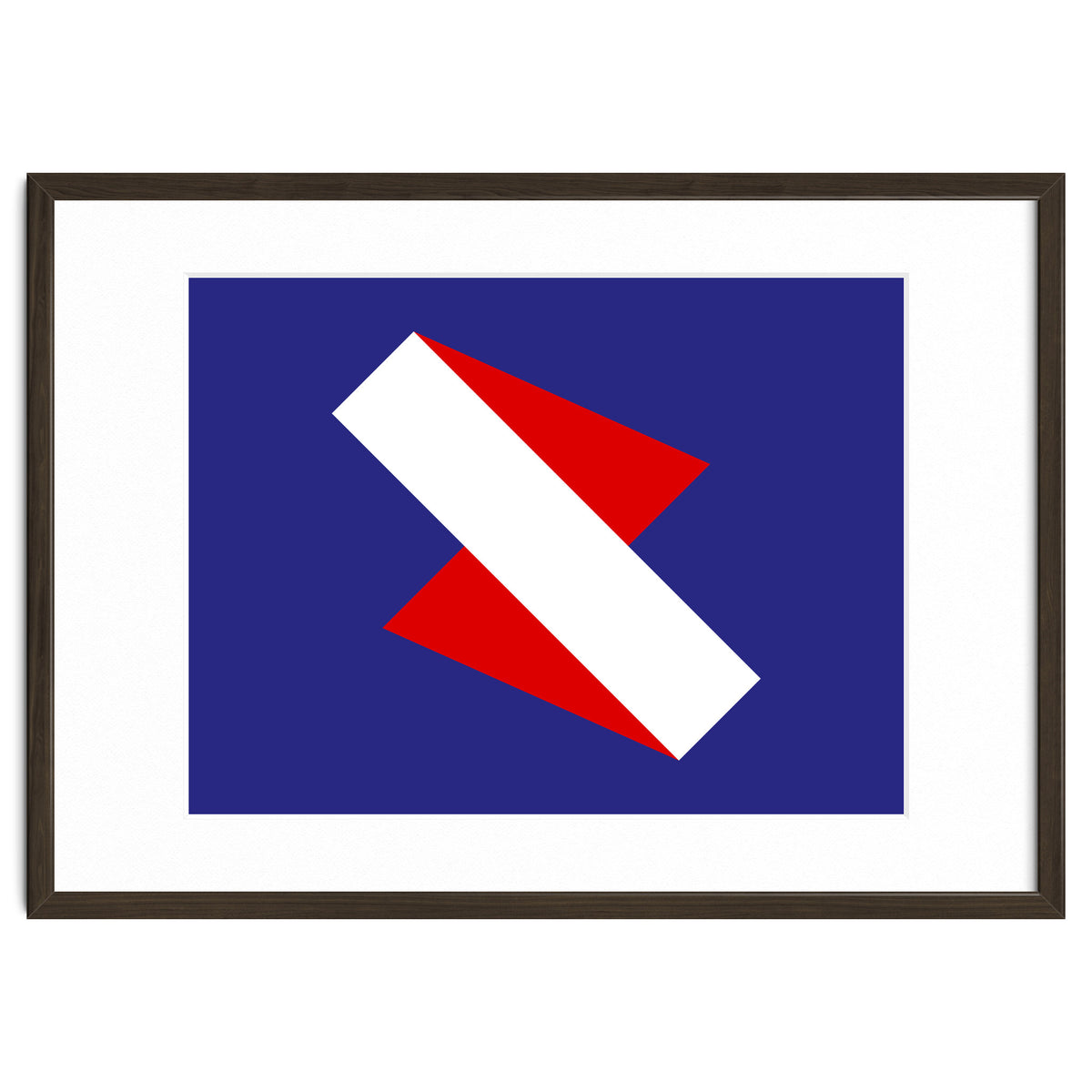 Geometric Shapes No. 68 - red & royal blue