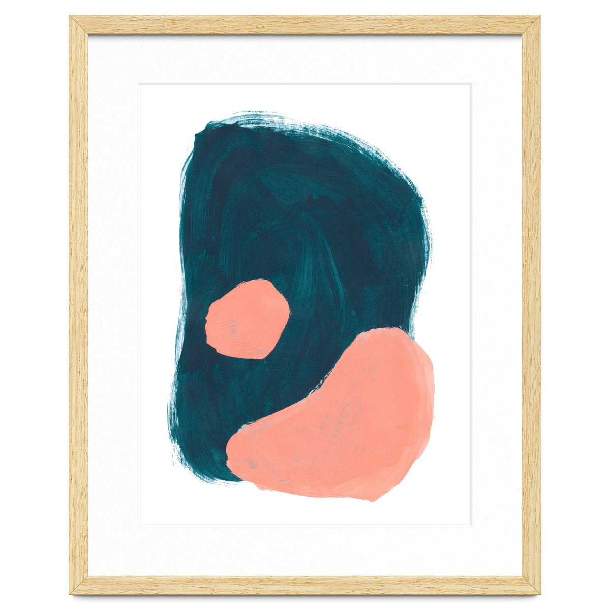 Teal Blob Salmon Bubbles