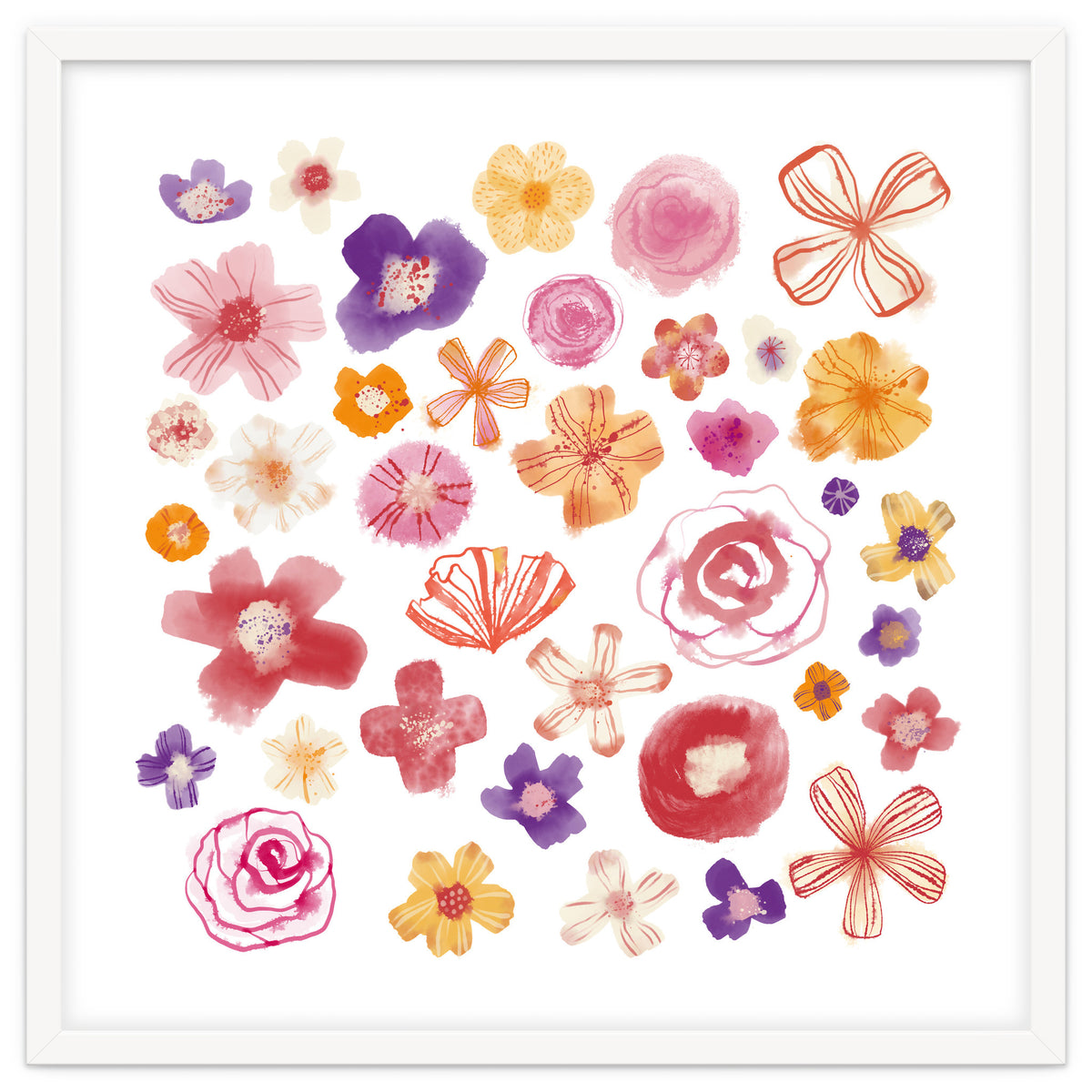 Fresh Watercolor Wildflowers