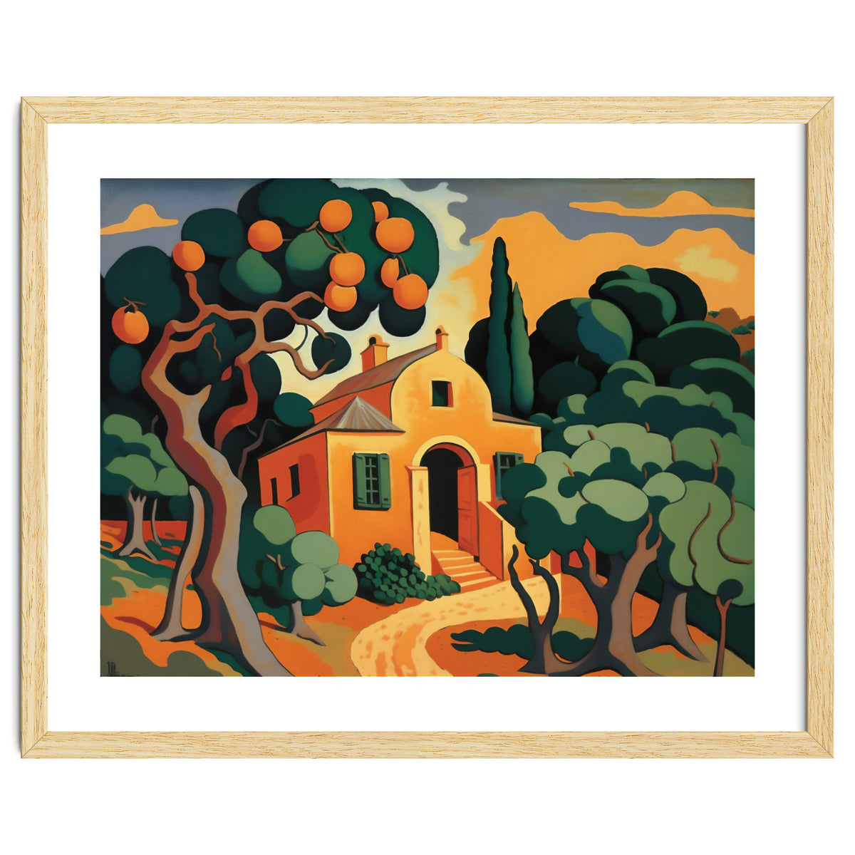 Orange House, Orange Tree Painting