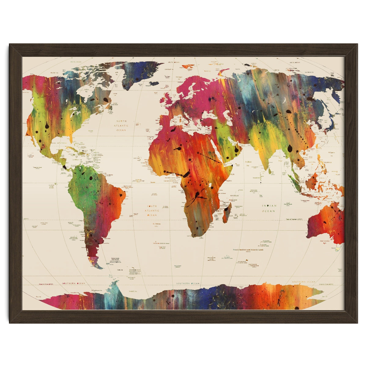 ALLOVER THE WORLD-Painted map