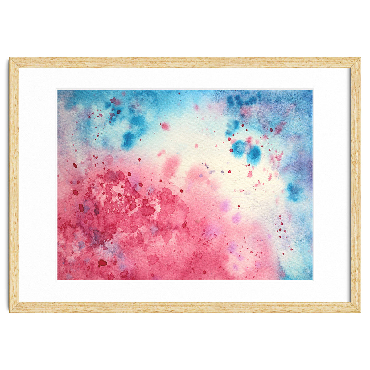 When pink meets blue || abstract watercolor