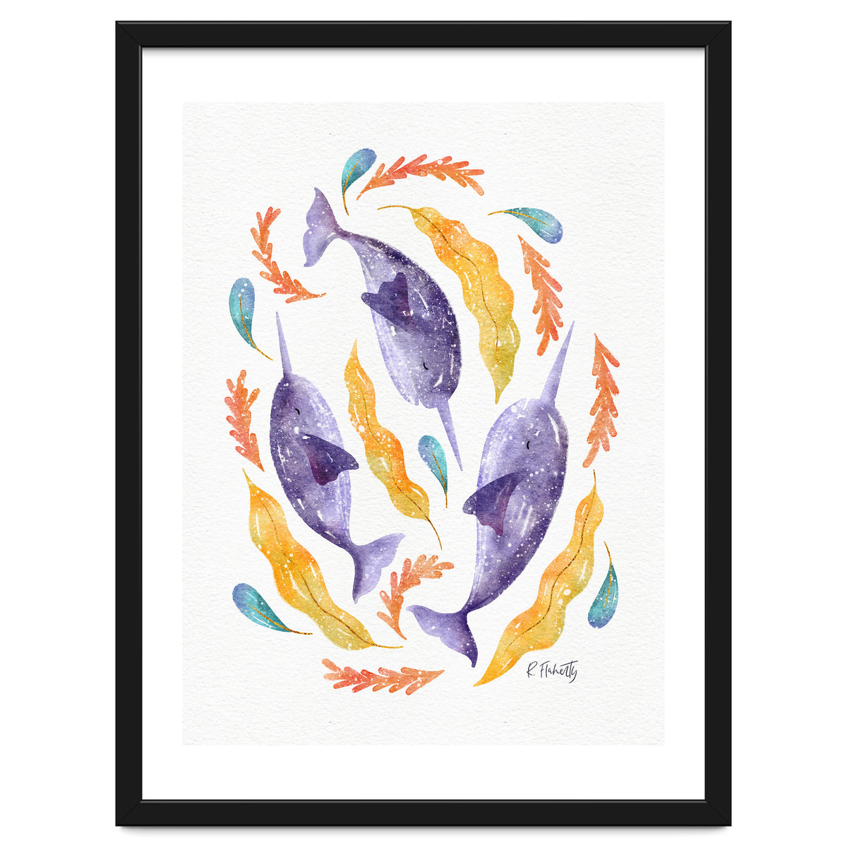 Swirling Narwhals | Purple