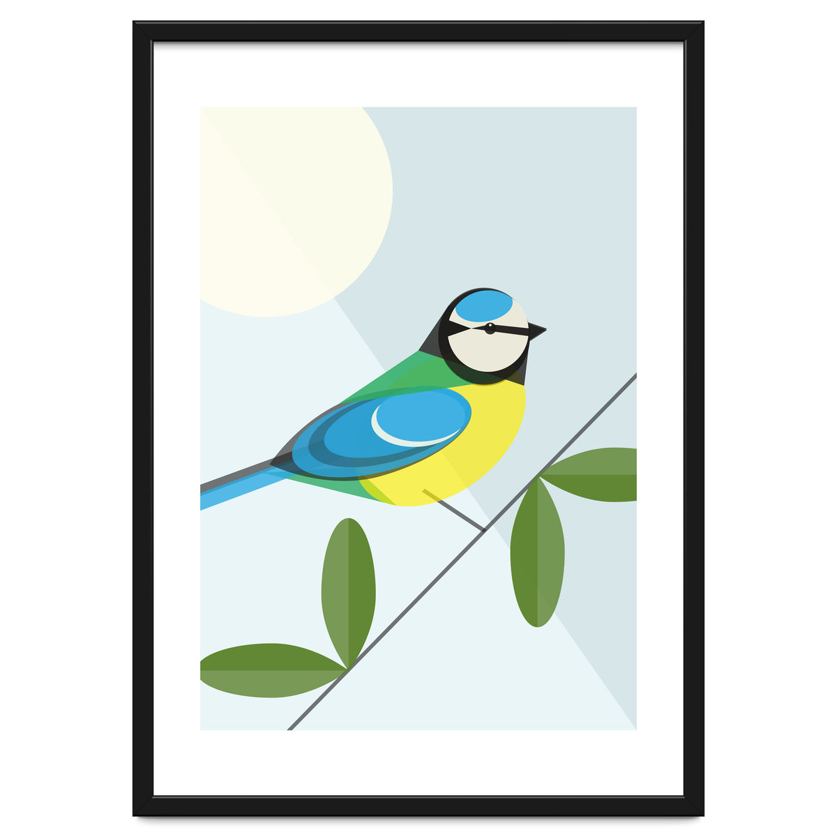 Mid Century Geometric Blue Tit