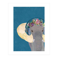 Boho Elephant listening to Music (Print Only)