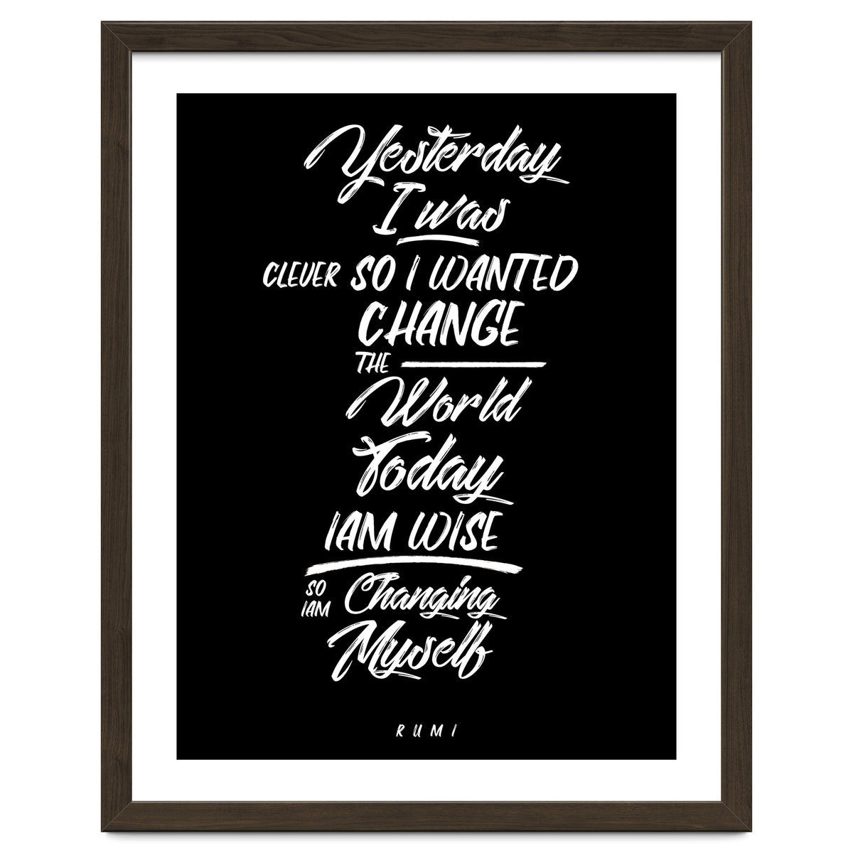 Changing Myself - Rumi Quote Typography