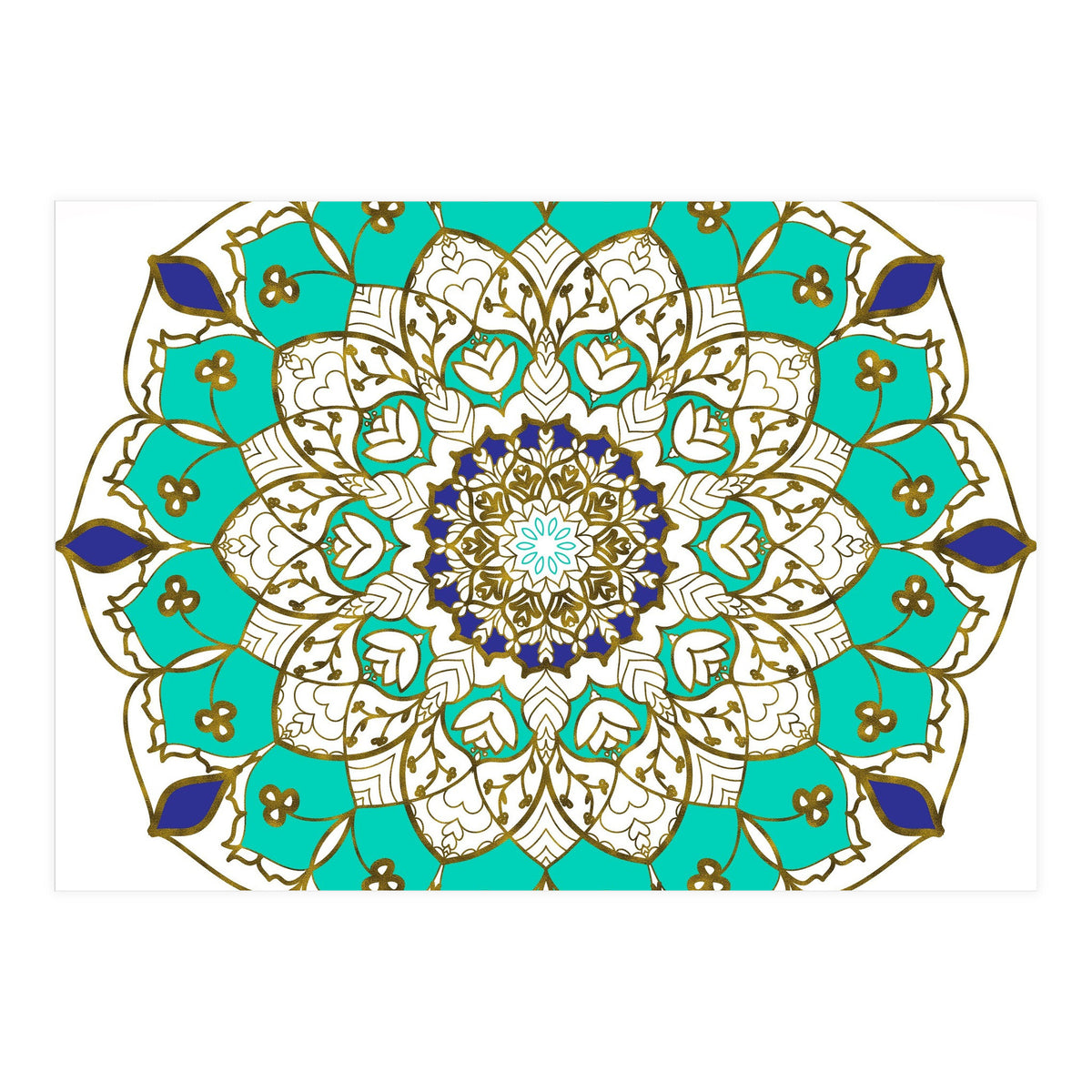 Blue and Gold Mandala (Print Only)