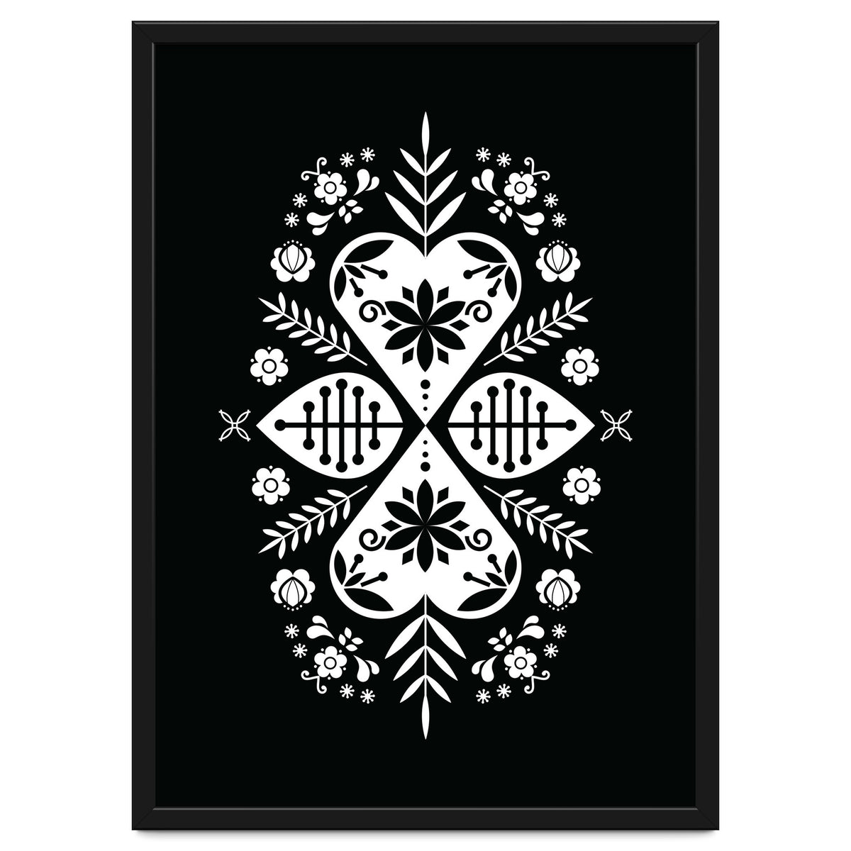 Scandinavian Folk Pattern Monochrome 01