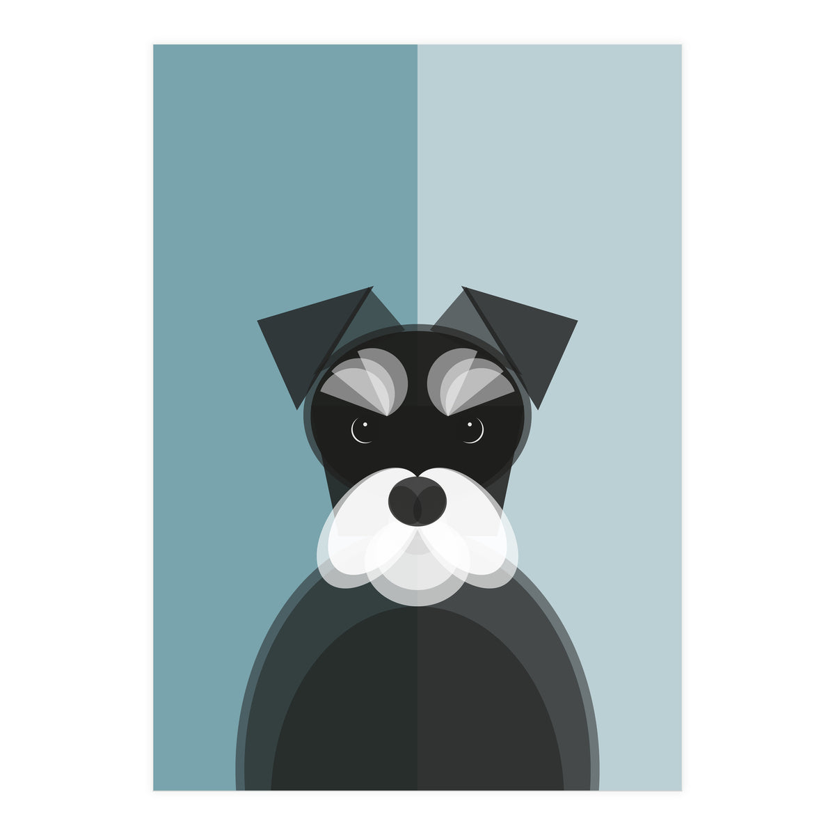 Mid Century Geometric Miniature Schnauzer Dog (Print Only)