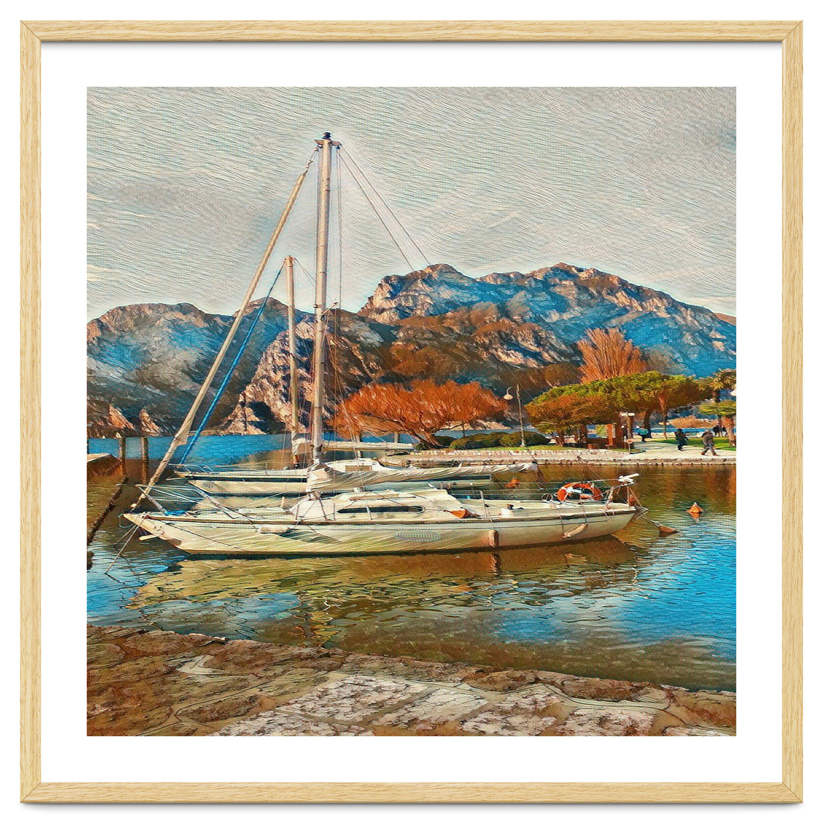 Art boats on Lake Garda, Italy.