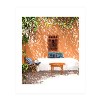 A Relaxed Afternoon | Tropical Summer Architecture | Buildings India Travel Bohemian Décor Painting (Print Only)