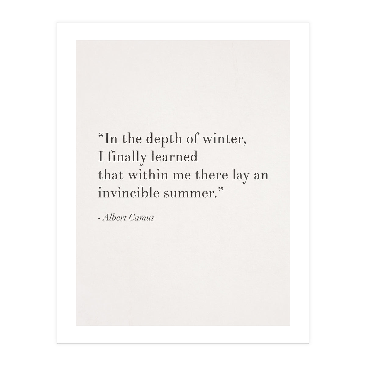 An Invincible Summer By Camus, White (Print Only)
