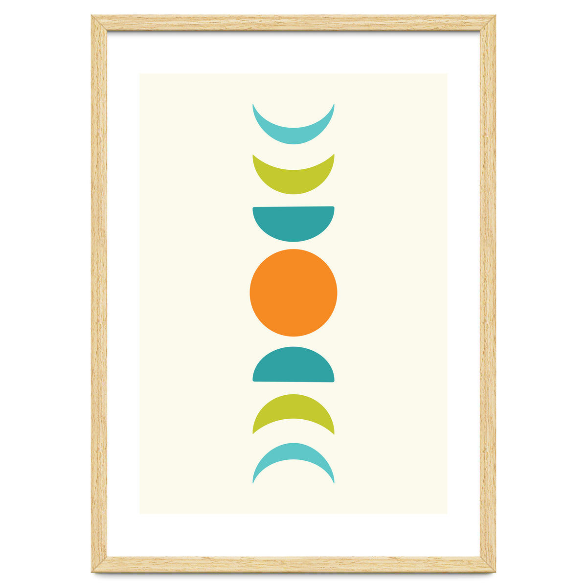 Abstract Moons Teal and Orange
