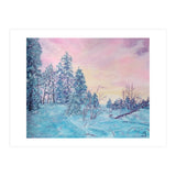 Pink sunrise in the winter forest (Print Only) thumbnail