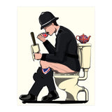 British Policeman on the Toilet, funny bathroom humour (Print Only) thumbnail