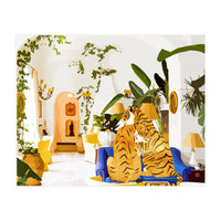 Tiger Reserve Villa | Bohemian Tropical Jungle Décor | Pastel Honeymoon Couple Love Wildlife (Print Only)