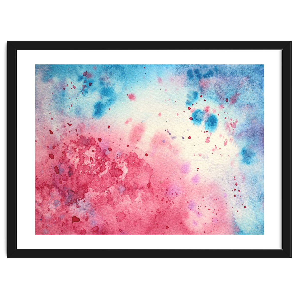 When pink meets blue || abstract watercolor