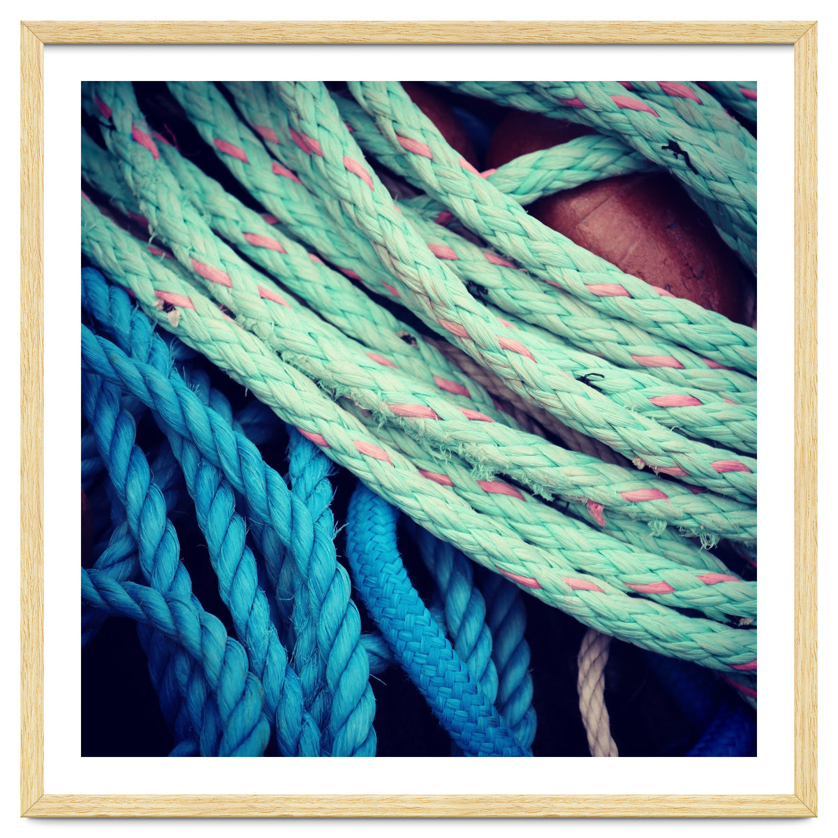 fishing ropes: blue and green