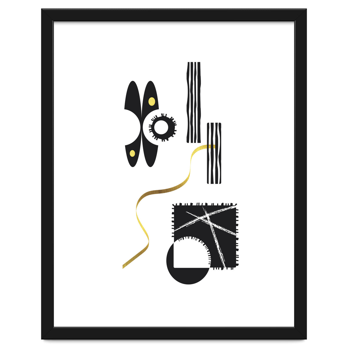 Black & White Abstract No. 3 | gold