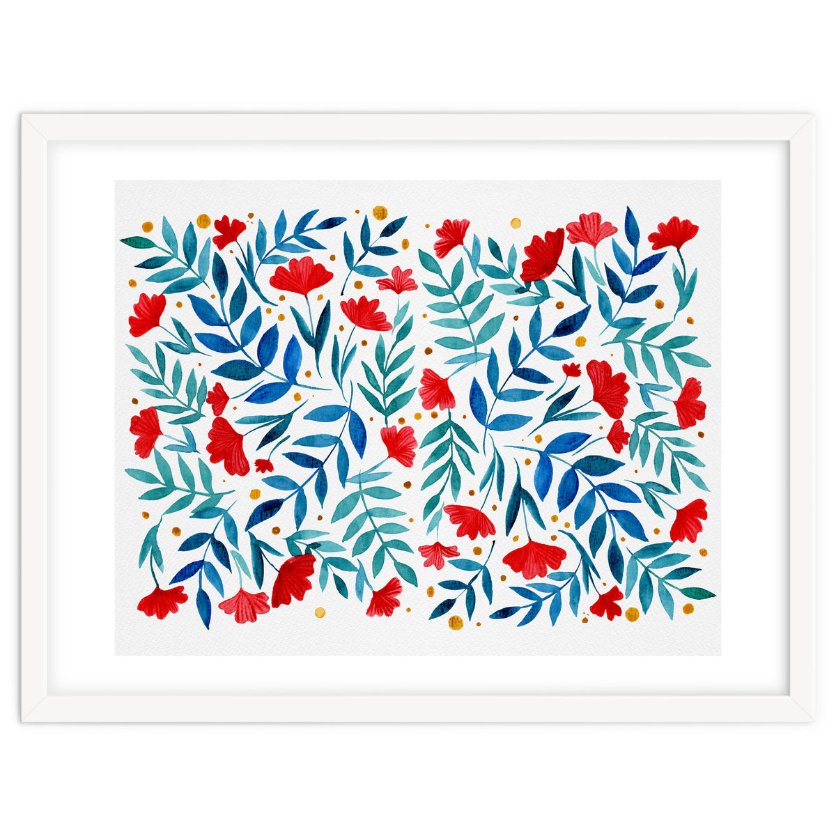 Magical garden - red and turquoise