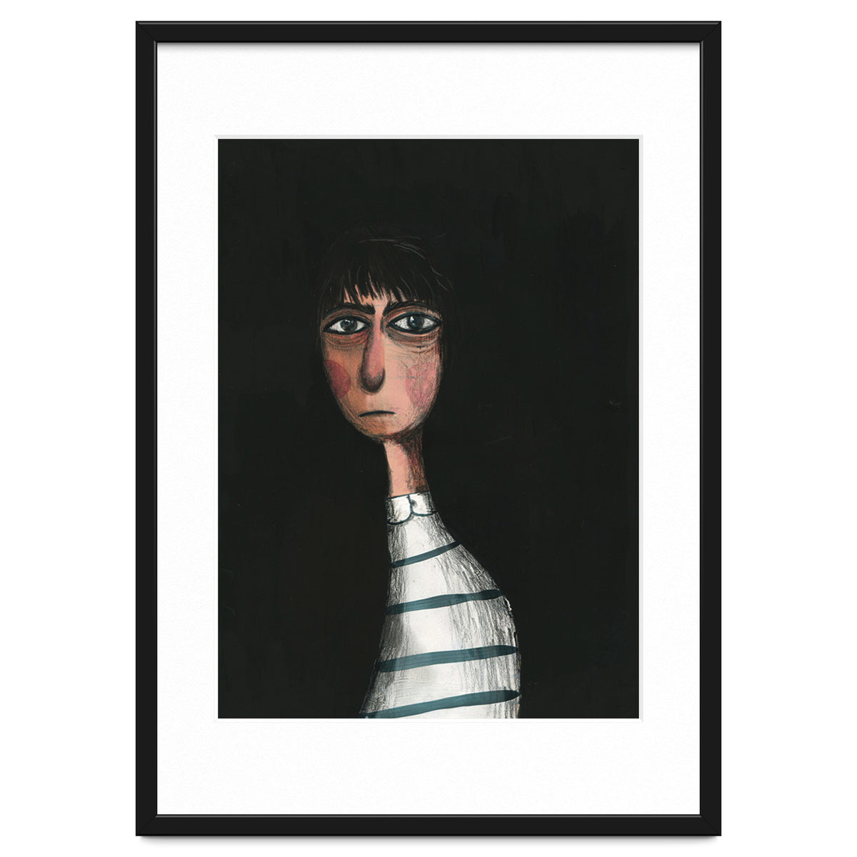 Seated Woman In Stripes