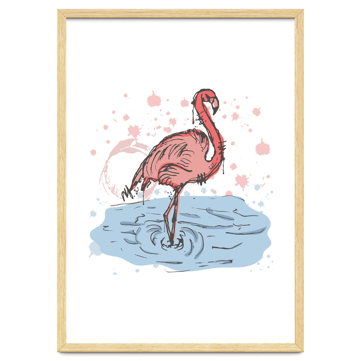 Flamingo Scribble sketch