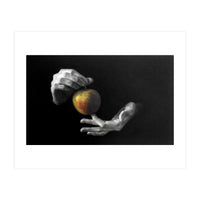 Mezzotint Hands Apple Left (Print Only)