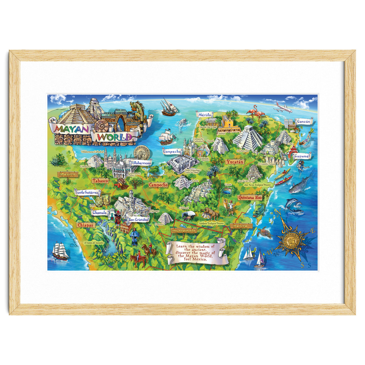 Yucatan Map Illustration