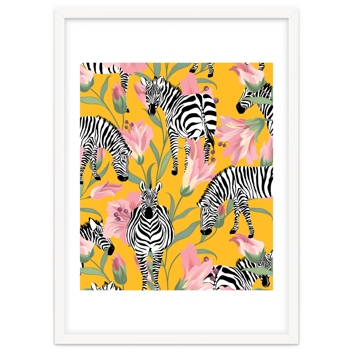 Striped For Life | Zebra Mango Forest | Modern Bohemian Wildlife Jungle | Botanical Nature