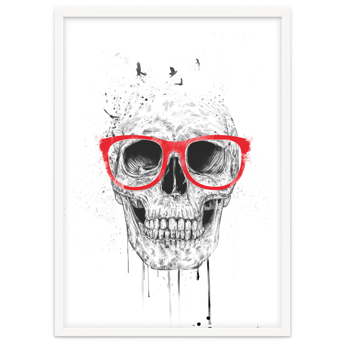 Skull With Red Glasses