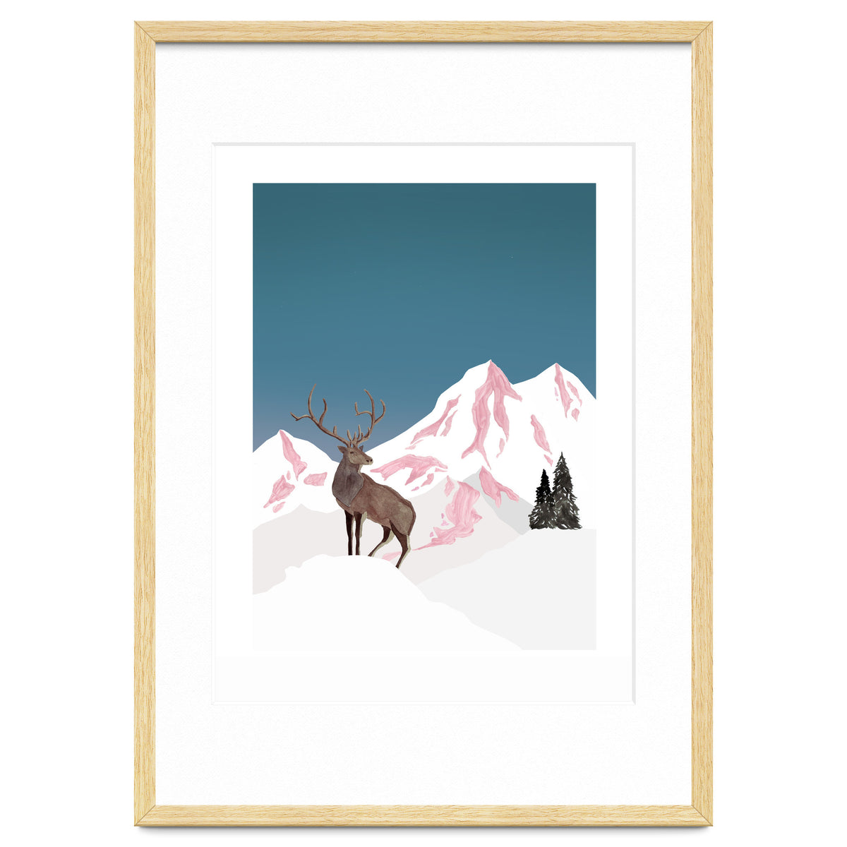 Mountain Love Winter Stag