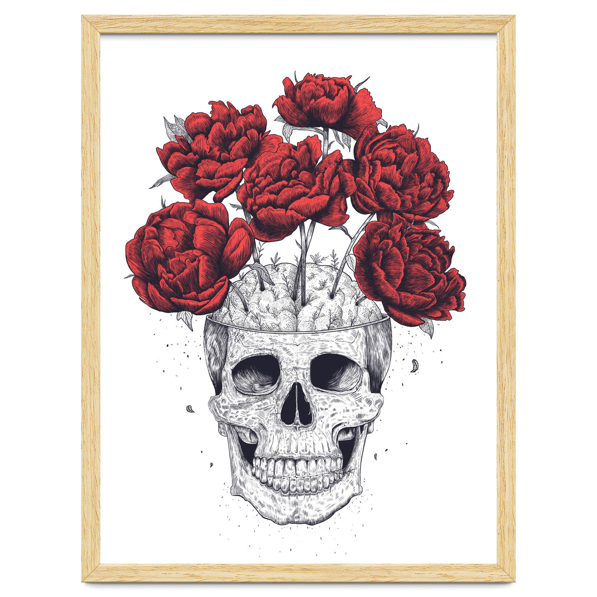 Skull With Peonies