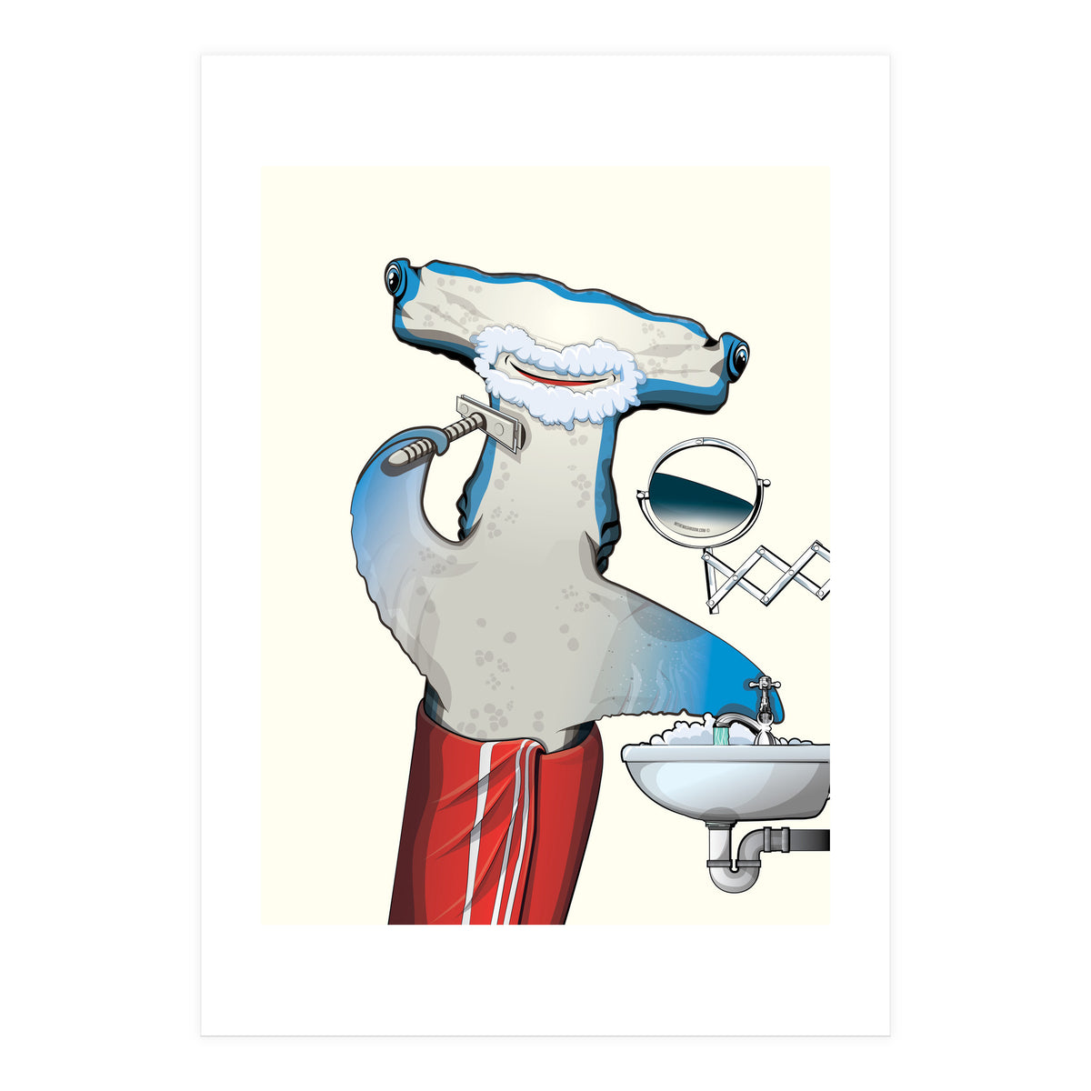 Hammerhead Shark Shaving (Print Only)