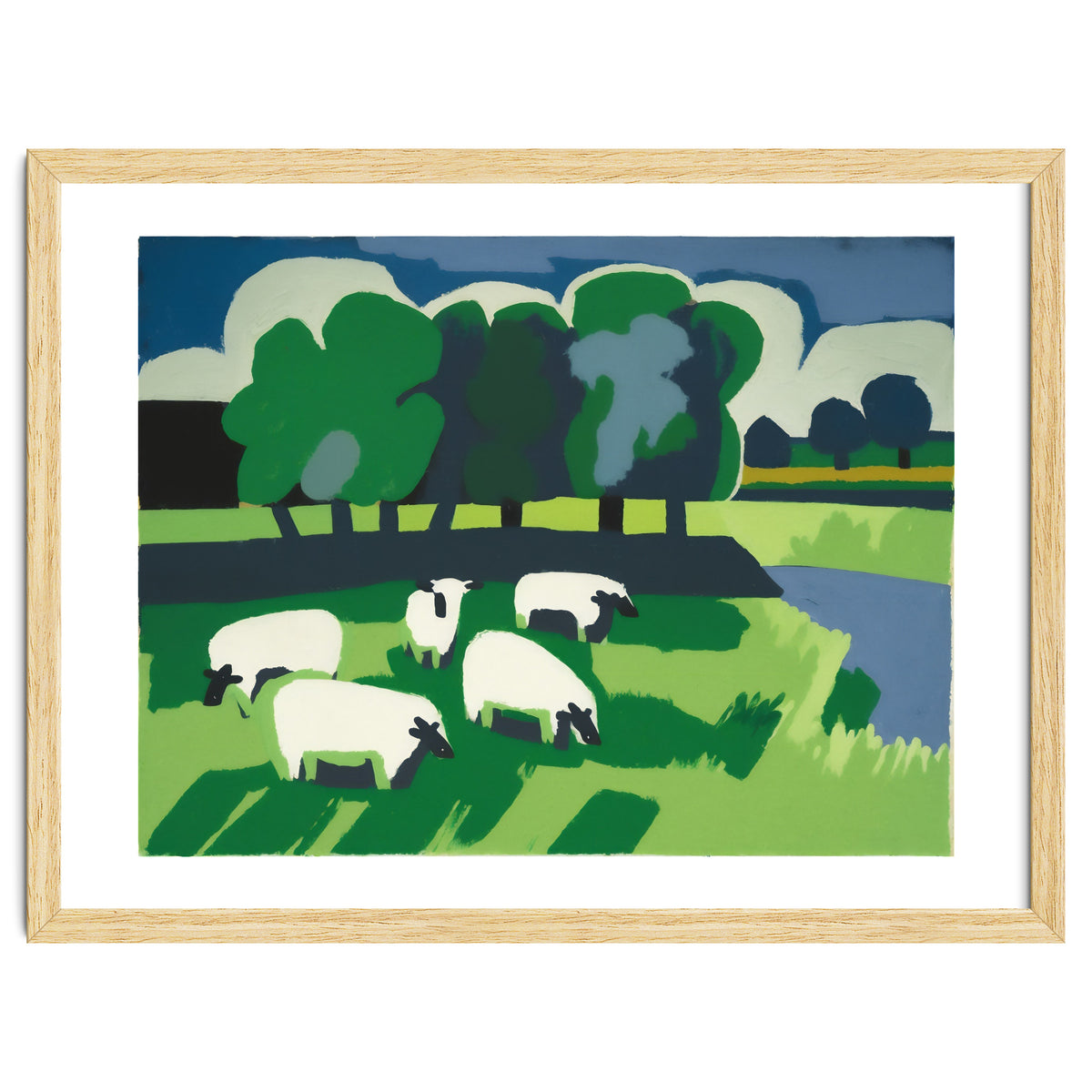 Sheep In A Field Impressionist Landscape