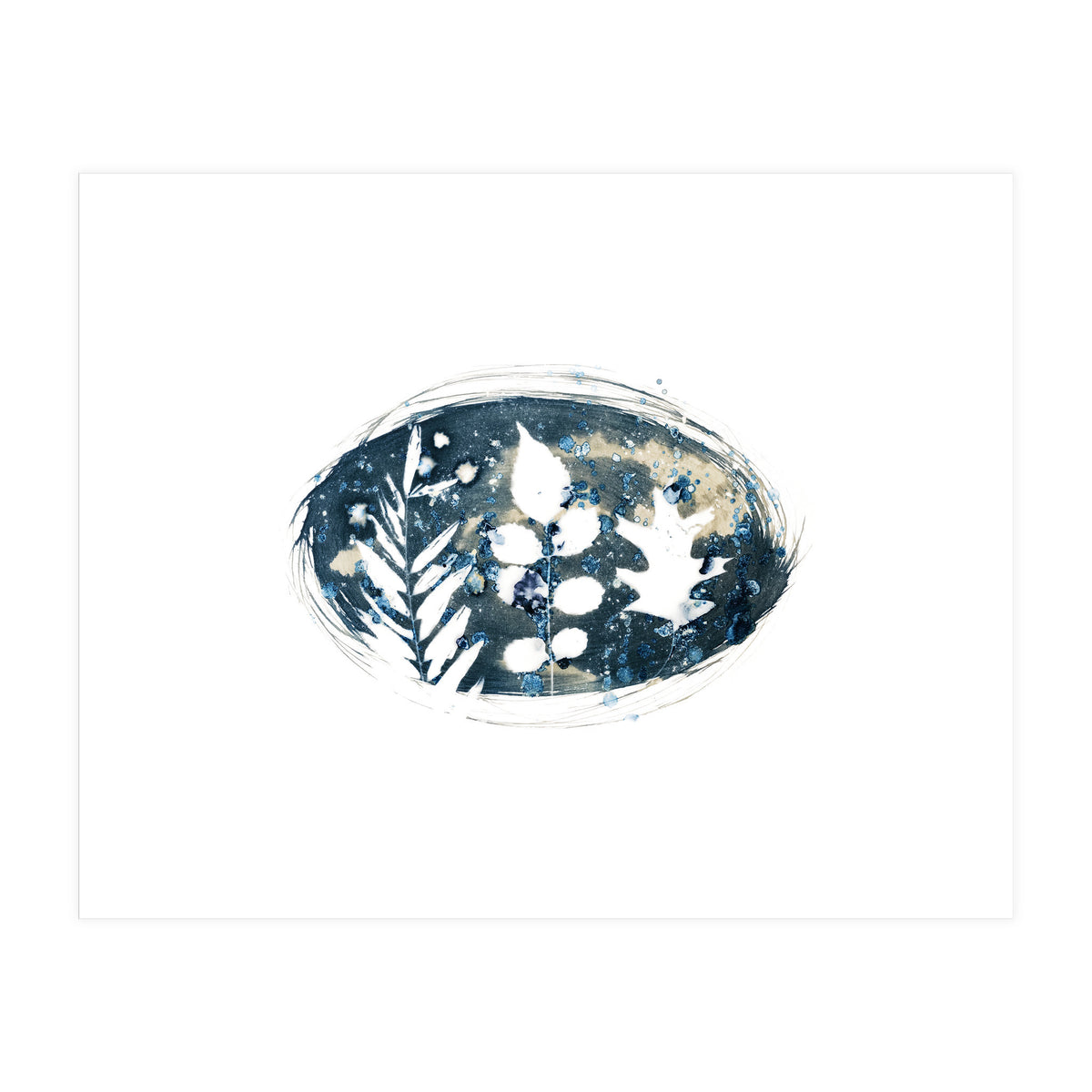 Indigo Blue Botanical Leaves No. 6 (Print Only)