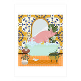 Piggie Bathing in Moroccan Style Bathroom (Print Only) thumbnail