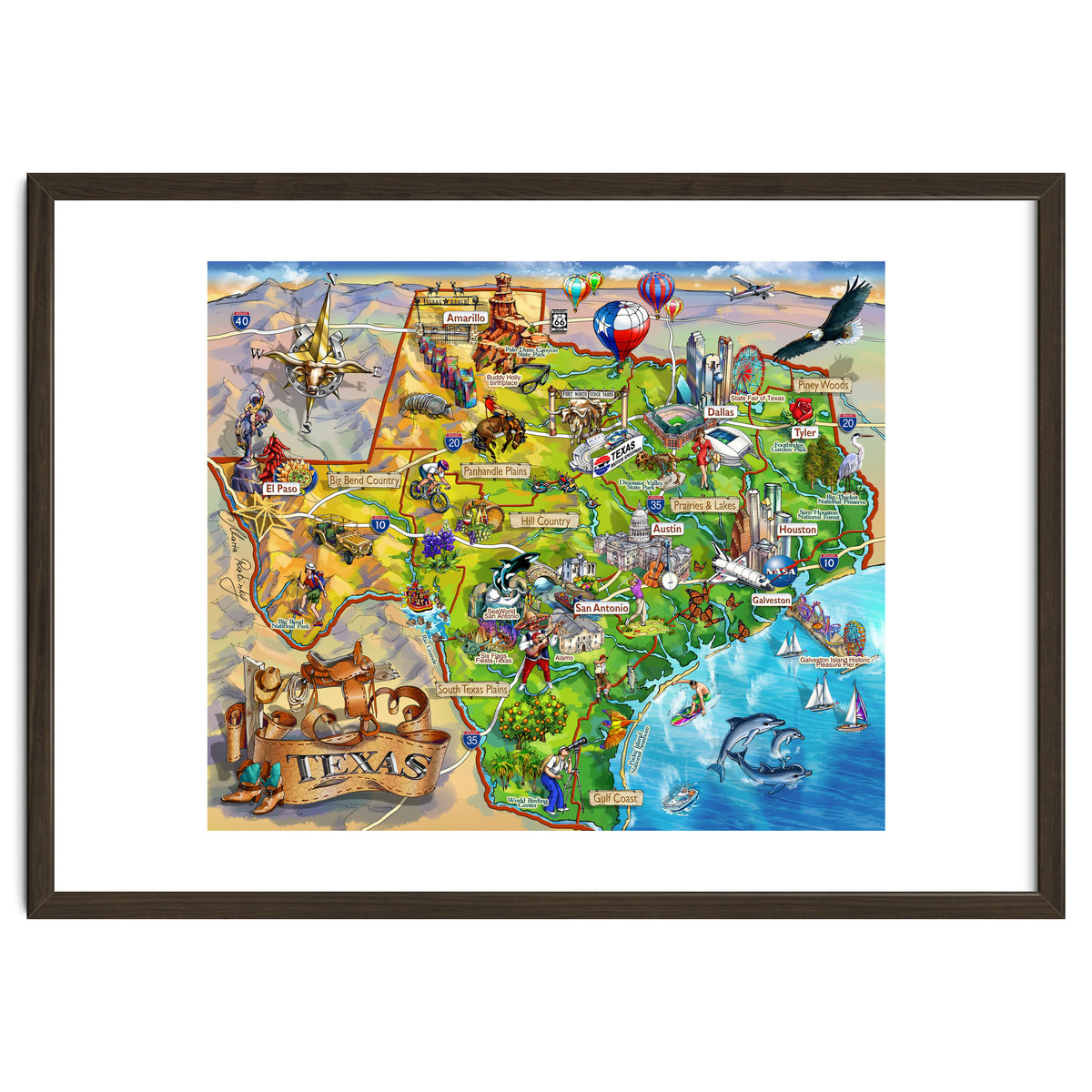 Texas Illustrated Map