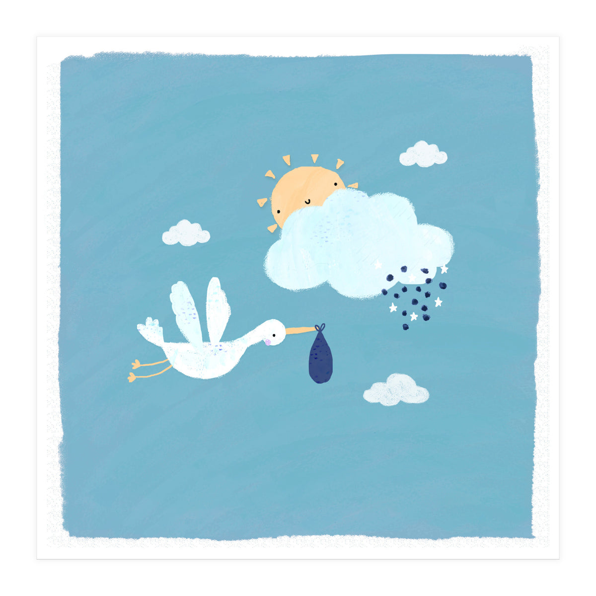 Baby Stork And Sun (Print Only)