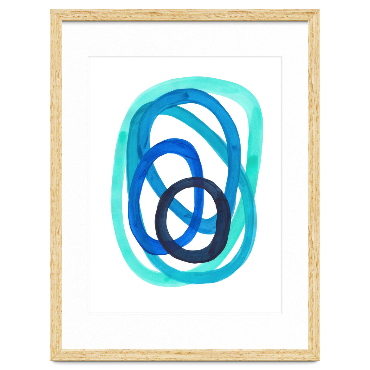 Marine Blues Blue Teal Turquoise Navy Blue Nesting Circles