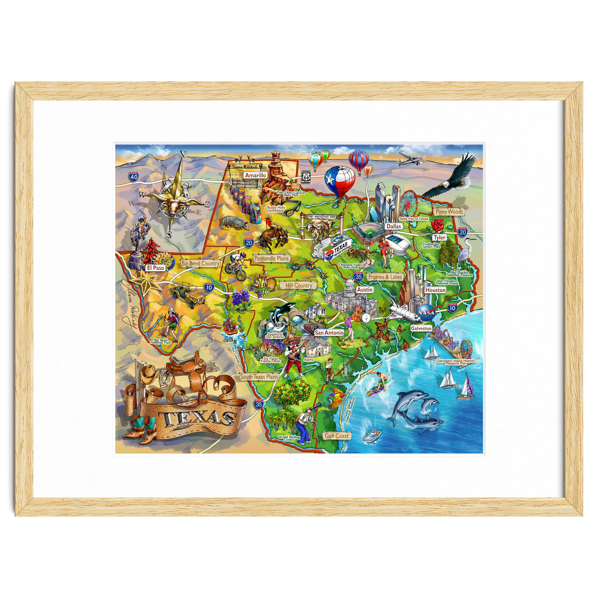 Texas Illustrated Map