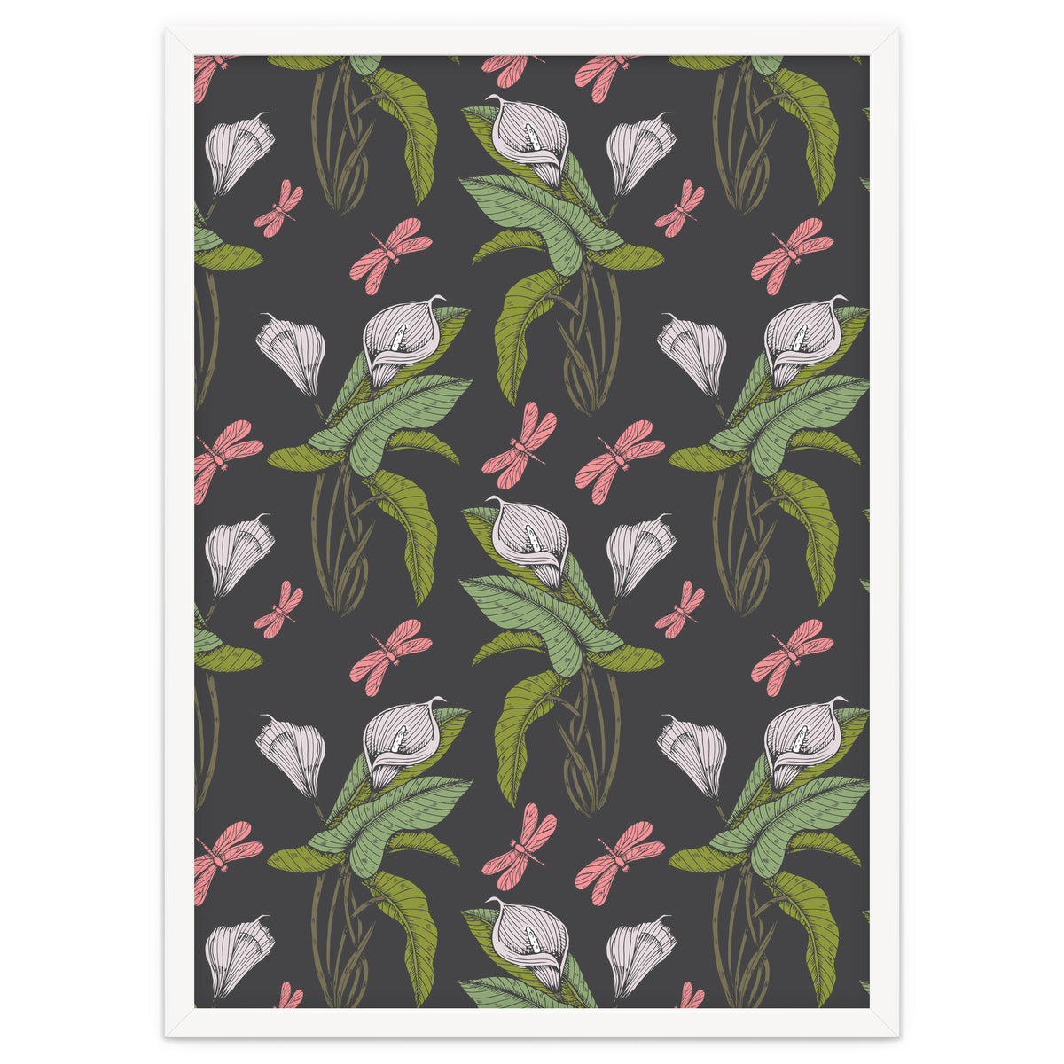 Hand drawn floral dark - 03