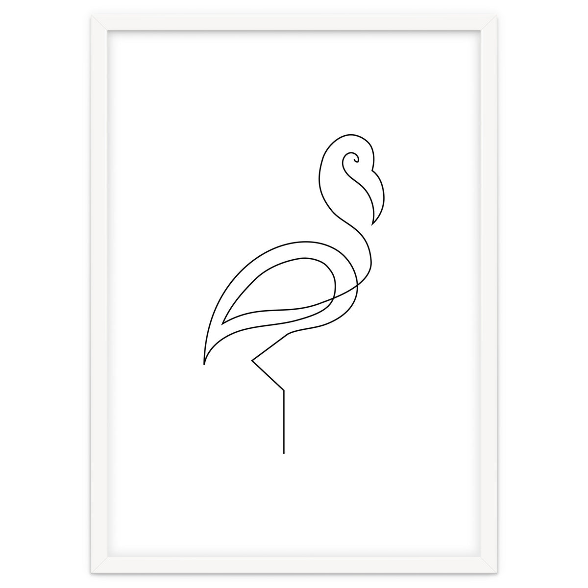 One Line Art Flamingo